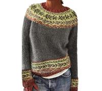 Générique Pull Femme Tricot à Motifs Scandinaves Hiver Chaud | Pull Bohème Ethique