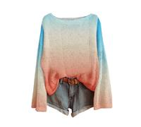 Générique Pull Femme Tricoté Hiver Chaud Chic Et Élégant Col Rond Rétro Style Boheme Pulls Motif Floral Legere À Manches Longues Pullover en Tricot Top Décontractée Elégant Haut Automne Printemps