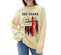Générique Pull Femmes Grande Taille-Pull-Over à Manches Longues Et Col Rond en Maille à Motif Imprimé IndéPendant