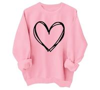 Générique Pull Fille 10 Ans Sweatshirt Saint Valentin, Haut Col du Cou Imprimé Cœur, Vêtement Mignon et Confortable, Pull Romantique(9-10 Years)
