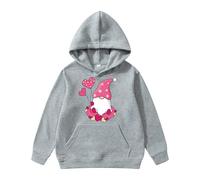 Générique Pull Fille 14 Ans Sweatshirt à Capuche Amour, Haut Fête des Amoureux, Vêtement Confortable, Hoodie Fille Loisirs Hiver(Grey, 6-8 Years)