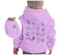 Générique Pull Fille 14 Ans Sweatshirt à Capuche Confort, Haut Manches Longues Doux, Vêtement École Loisirs, Hoodie Fille 2-14 Ans, Tendance(Light Purple, 13-14 Years)