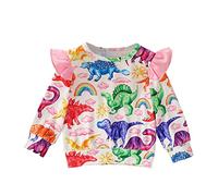 Générique Pull Fille 14 Ans Sweatshirt Dinosaure Imprimé, Haut Manches Longues Confortable, Vêtement Chaud Unisexe, Pull Garçon Fille(Beige, 5-6 Years)