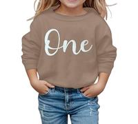 Générique Pull Fille 14 Ans Sweatshirt Manches Longues, Haut Imprimé Lettres Col Rond, Tenue Ado Confortable, Vêtement Hiver Automne Décontracté(Coffee, 7-8 Years)
