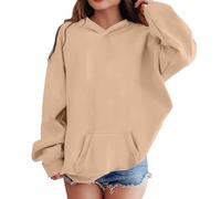 Générique Pull Fille Fille Sweatshirt sans Capuche, Haut Manches Longues Confortable, Vêtement Quotidien, Pull Fille 3-13 Ans(Khaki, 12-13 Years)
