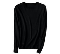 Générique Pull Fin à Manches Longues pour Femme Pulls à col en V/Rond pour Femme Pull léger et décontracté à Manches Longues de Couleur Unie Pulls ajusté en Tricot Doux Chemisier tricoté élégant