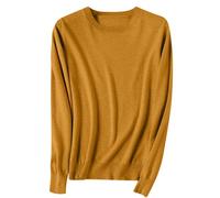 Générique Pull Fin à Manches Longues pour Femme Pulls à col en V/Rond pour Femme Pull léger et décontracté à Manches Longues de Couleur Unie Pulls ajusté en Tricot Doux Chemisier tricoté élégant