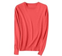 Générique Pull Fin à Manches Longues pour Femme Pulls à col en V/Rond pour Femme Pull léger et décontracté à Manches Longues de Couleur Unie Pulls ajusté en Tricot Doux Chemisier tricoté élégant