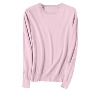 Générique Pull Fin à Manches Longues pour Femme Pulls à col en V/Rond pour Femme Pull léger et décontracté à Manches Longues de Couleur Unie Pulls ajusté en Tricot Doux Chemisier tricoté élégant