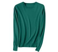 Générique Pull Fin à Manches Longues pour Femme Pulls à col en V/Rond pour Femme Pull léger et décontracté à Manches Longues de Couleur Unie Pulls ajusté en Tricot Doux Chemisier tricoté élégant