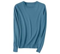 Générique Pull Fin à Manches Longues pour Femme Pulls à col en V/Rond pour Femme Pull léger et décontracté à Manches Longues de Couleur Unie Pulls ajusté en Tricot Doux Chemisier tricoté élégant