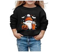 Générique Pull Halloween à Manches Longues pour Enfant, Sweat-Shirt pour Filles Manches Longues col Rond Motif Halloween Tendance Confortable vêtement Enfant Fille Mode Automne Hiver