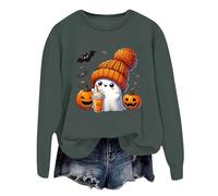 Générique Pull Halloween Tshirt Femme Orange Sweat Deguisement Vampire Sweat-Shirt Costume Veste Vetement Capuche Citrouille Automne Enfant Sweater
