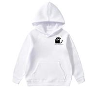 Générique Pull Hiver ado Fille - Sweat à Capuche imprimé Chat Adorable pour Filles Pull ludique avec Motif Animalier Veste Polaire Confortable pour Enfants de 3 à 14 Ans