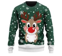 Générique Pull Hiver Homme - Pull de pour Homme avec Capuche et col roulé Tricot Confortable et élégant Motif Renne Festif vêtement Chaud idéal pour Les fêtes d'hiver
