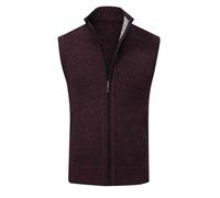 Générique Pull Homme Chaud Hiver - Hommes Automne et Hiver Mode décontracté col Debout Fermeture éclair Poche Pull tricoté Gilet (Red XXL)