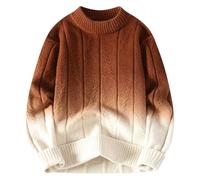 Générique Pull Homme Chaud Hiver,Pull à Col Rond à Demi Fermeture éClair pour Hommes, Pull Tricoté Moyen Et Jeune, Coupe CintréE à Rayures Verticales, Tendance, Printemps Et Automne