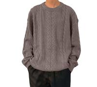 Générique Pull Homme Chaud Hiver - Veste en Tricot de Style Universitaire pour Hommes Coupe Ample Tendance Pull décontracté (Grey XXL)