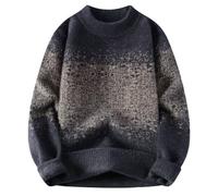 Générique Pull Homme Chaud - Pulls d'hiver pour Hommes Pull en Tricot à col Rond Pull rayé pour Hommes Pull Ample tricoté Tendance vêtements pour Hommes (Dark Gray XL)