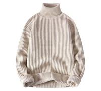 Générique Pull Homme Col Roulé, Pull Hiver Homme Chaud en Maille Pull en Tricote Manches Longues Sweatshirts Slim Fit Tendance Jumper Couleur Unie Style Basique Chandails Décontracté Haut