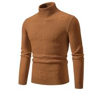 Générique Pull Homme Col Roulé, Pull Homme Hiver Chaud en Maille Pull en Tricot Manches Longues Sweatshirts Slim Fit Jumper Tendance Chandails Décontracté Doux Couleur Unie Sweater
