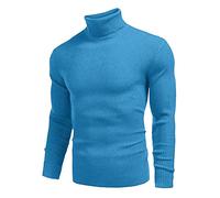 Générique Pull Homme Col Roulé Tricoté, Pull Over Hiver Homme en Maille Pull Tricot Manches Longues Pullover Coupe Slim Sweat Thermique Décontracté Couleur Unie Sweater Confortable