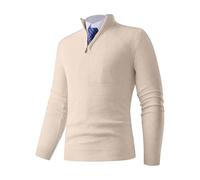 Générique Pull Homme d'hiver Pullover 1/4 Zip Sweater Manches Longues Sweaters Homme Tricoté Pull Chaud Slim Fit Pull Rétro Confortable Pulls Confortable Chemise Polo Chandails