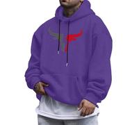 Générique Pull Homme Hiver Capuche - Sweat à Capuche DéContracté à Cordon De Serrage pour Homme avec Motif TêTe De Taureau Sweat-Shirt Confortable en MéLange pour Un Usage Quotidien
