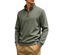 Générique Pull Homme Hiver Chaud - Sweat-Shirt Homme éPais Uni à Manches Longues Et Demi-Zip Style DéContracté.