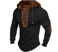 Générique Pull Homme Hoodie Décontracté Mode Sweat-Shirt Classique Vintage Sweat Confortable Pullover Manche Longue Coupe Régulière Vente Flash du Jour Et Soldes Noir M