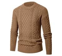 Générique Pull Homme Laine en Tricot Hoodie Col Rond a Manche Longues Chaude Automne Printemps Chandail Coupe Slim Basique Tunic Pull De Couleur Unie Mode Confortable Tops