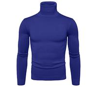 Générique Pull Homme Sweats À Manches Longues Sweaters Slim Fit Élégant Pullover Stretch Pull en Laine Col Roulé Homme Automne Hiver Grandes Tailles Sweatshirt