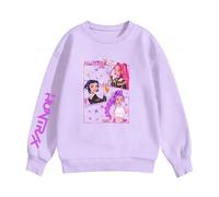 Générique Pull Kpop Demon Hunter pour Fille - Sweat Kpop Demon Rumi Mira Zoey Pull Imprimés Manches Longues Sweatshirt Mode Fille et Ado 2-16 Ans Décontractés Hauts Violet léger