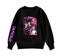 Générique Pull Kpop Demon Hunter pour Fille - Sweat Kpop Demon Rumi Mira Zoey Pull Imprimés Manches Longues Sweatshirt Mode Fille et Ado 2-16 Ans Décontractés Hauts Noir