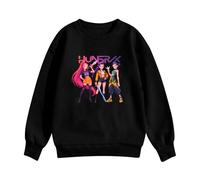 Générique Pull Kpop Demon Hunter pour Fille - Sweat Kpop Demon Rumi Mira Zoey Pull Imprimés Manches Longues Sweatshirt Mode Fille et Ado 2-16 Ans Décontractés Hauts Noir