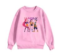 Générique Pull Kpop Demon Hunter pour Fille - Sweat Kpop Demon Rumi Mira Zoey Pull Imprimés Manches Longues Sweatshirt Mode Fille et Ado 2-16 Ans Décontractés Hauts Rose
