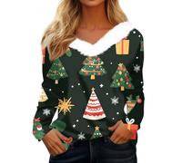Générique Pull Moche de Noël Et Original Vetement Noel Femme Haut Soiree Drole Adultes Pull Femme de Noel Rigolo Et Elegante Sweatshirt Vert foncé XXL
