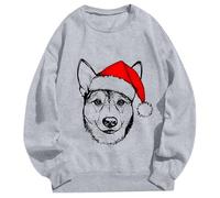 Générique Pull Moche de Noel Femme, Hiver Rigolo et Drole, Ugly Christmas Sweater, Manches Longues Col Rond, Sweatshirt de Fete Chaud, Tenue Noel Famille(Grey1, XL)