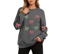 Générique Pull Moche De Noel Femme Sportswear Sweat Grande Taille Original Tenues Vêtements Noël Femme, Noël Multicolore Plaid Haut pour Rigolo Sweatshirt Renne