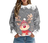 Générique Pull Moche De Noel Femme Sweat Noël Sweat-Shirt Renne a Capuche Tenue Famille Père Tenues Vêtements Vetement Sweatshirt pour Manches Femmes Joli