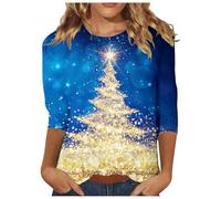 Générique Pull Moche De Noël Femme Tee Shirt Manches Longues XXL Rouge Tunique Sapin Famille Chic Lumineux Noëls Modèle 2024 Jaune Automne Tunic Paillettes Gilet Grande Taille