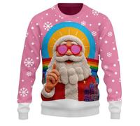 Générique Pull Moche de Noël Homme Sweat sans Capuche Hiver | Sweatshirt Décontracté Drole Moche Grande Taille Rigolo Impression Confortable Col Rond Vêtements