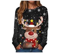 Générique Pull Moche Noel Sweats À Capuche Femme Vêtements De Noël Bleu Chine Sweatshirt pour Veste Polaire Sport Sweat Taille Plus Mode Inclusive Confortable Loungewear Drole