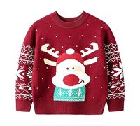 Générique Pull Noël Bébé Garçon Fille,Pull en Tricot Doux - Motif Renne Sweat Noel Enfant Fille Manteau Outwear 12-18 Mois De Manga Tenues Chaudes d'automne Et d'hiver (Rouge#b,18-24 Mois)