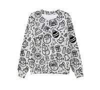 Générique Pull NoëL Enfant Sweat-Shirt à Manches Longues FunDIY Doodle pour Enfants Filles(White,8-9 Ans)