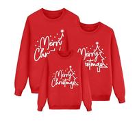 Générique Pull Noël Famille Assortis Vêtements Costume Santa Imprimé Famille Deguisement Oncle Hoodie Homme Sweat De Noel Femme Tee Shirt De Noel Robe De Mère Noel Chandail Laine Femme-Mom