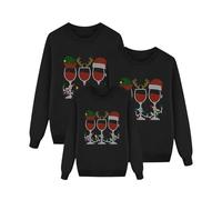 Générique Pull Noel Famille,Pull Noël Famille Assorti Homme femme Enfant Col Rond Longue Manches Sweat-Shirt avec Imprimé de Noël Christmas Sweater Hiver Chaud Tops Mode Parents-Enfants Sweat De Noel