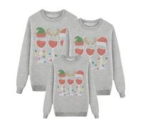 Générique Pull Noel Famille,Pull Noël Famille Assorti Homme femme Enfant Col Rond Longue Manches Sweat-Shirt avec Imprimé de Noël Christmas Sweater Hiver Chaud Tops Mode Parents-Enfants Sweat De Noel