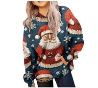 Générique Pull Noel Famille Sweat à Capuche à Manches Longues pour Fille,Sweat-Shirt Doux,imprimé de Noël,Pulls Mignons pour Enfants,vêtements Filles(Brick Rouge,4-5 Ans)