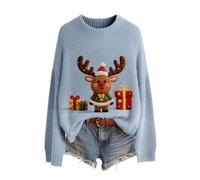Générique Pull Noel Femme, Chemisier Femme Gilets Habit Adulte Generic Shirt Sweet Cerf Ugly Christmas Sweater Sherpa Interieur Pere Plus Pull de Noel Chat XL